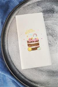 PEKSHOP Sunum Peçetesi Happy Birthday Cake Konuşan Kağıt Peçete