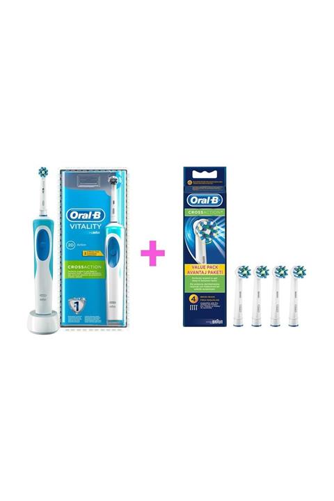 OralB Cross Action Şarj Edilebilir Diş Fırçası + Yedek Başlığı 4'Lü