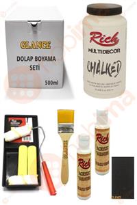 Rich Glance Dolap Boyama Antik Beyaz Tavalı Karma Rulo Set