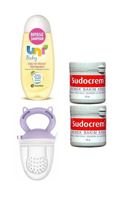 Uni Baby Doğal Kaynak Içerikli Saç Ve Vücut Şampuanı 200 Ml+bebek Bakım Kremi 125 Gr*2+meyve Süzgeci Mor