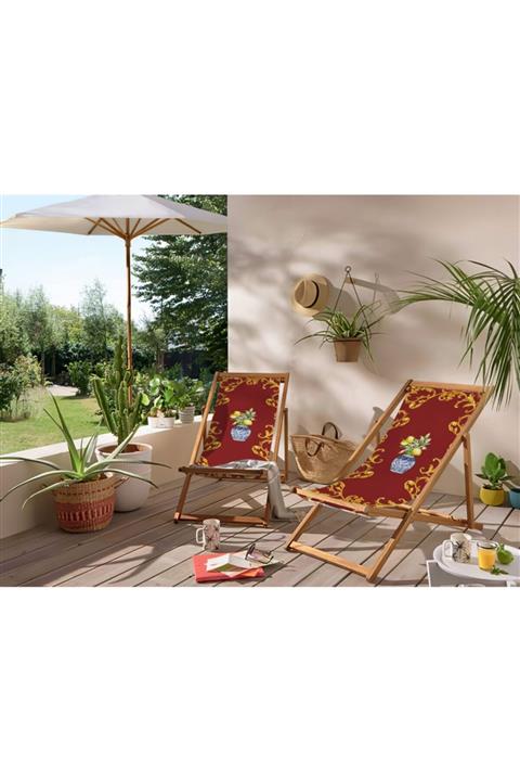 Adawall Red Lemon Katlanabilir Şezlong