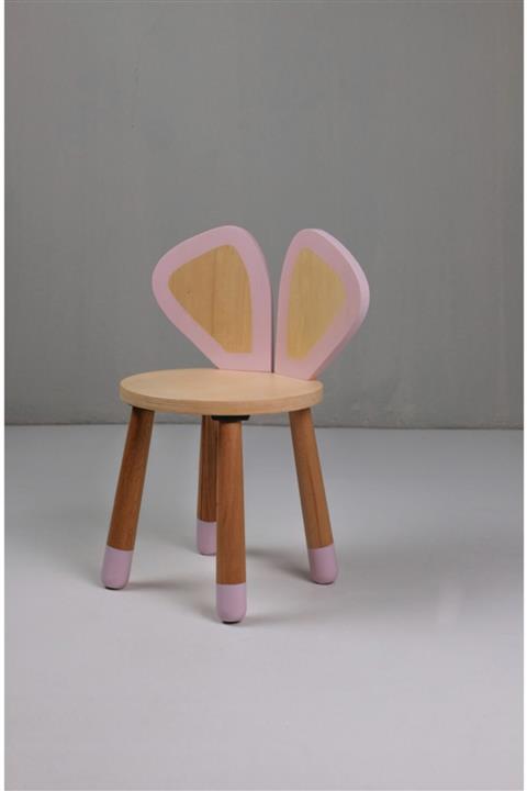 Little Rhino Kids Fare Masif Ahşap Çocuk Sandalyesi Pudra Pembe