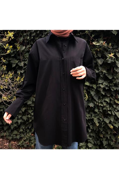 ROODİNA Siyah Oversize Gömlek