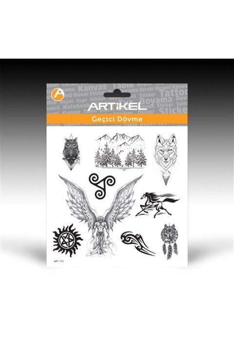 Artikel Art-113 Geçici Dövme,geçici Tattoo 15,5x15,5 Cm,vücut Dövmesi,kol Bilek Dövme,boyun Dövme,sırt Dövme