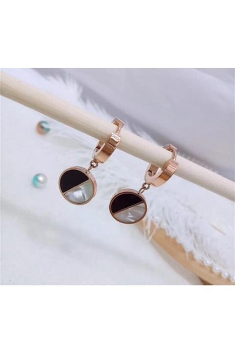 B&S JEWELLERY Tasarım Rose Çelik Küpe