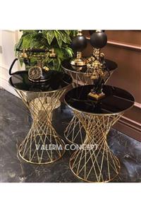 valeria concept Pota Zigon Sehpa Gold Ayak Bronz Aynalı