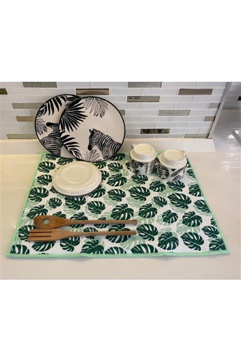 Fine Clean Baskılı Bulaşık Kurutma Matı Kurulama Bezi Örtüsü