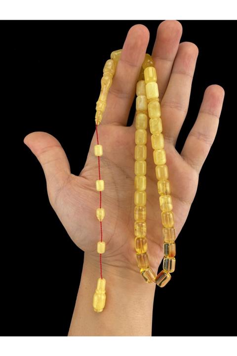 Kevser Antik Tesbih Usta Işçilikli Damla Kehribar Tesbih