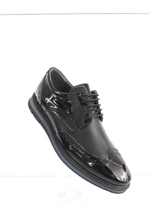 Tardelli Deri Erkek Rugan Ortopedik Taban Siyah Rugan 3612