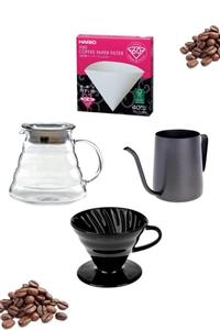 Kahvehanem Black Goat Barista Drip Filter Coffee Set (4'lü Set) - Siyah