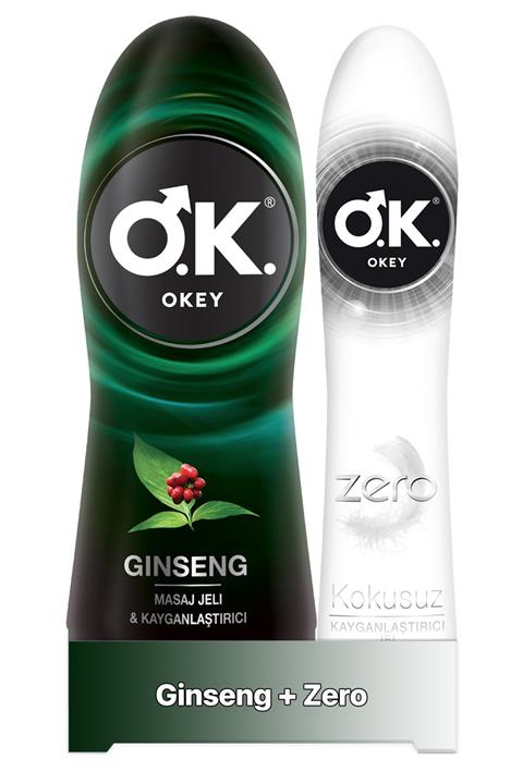 Okey Ginseng Masaj Jeli 200 ml Zero Kayganlaştırıcı Jel 100 ml