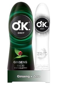 Okey Ginseng Masaj Jeli 200 ml Zero Kayganlaştırıcı Jel 100 ml