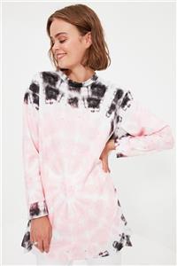 Trendyol Modest Pembe Batik Baskılı Örme Sweatshirt TCTAW22TW0100