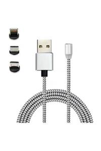 Mmctech Iphone Android Samsung Manyetik Mıknatıslı Şarj Kablosu Micro Usb Type-c Uyumlu