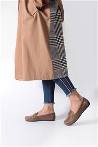mini topuk Kadın Klasik Loafer Kahverengi Ayakkabı