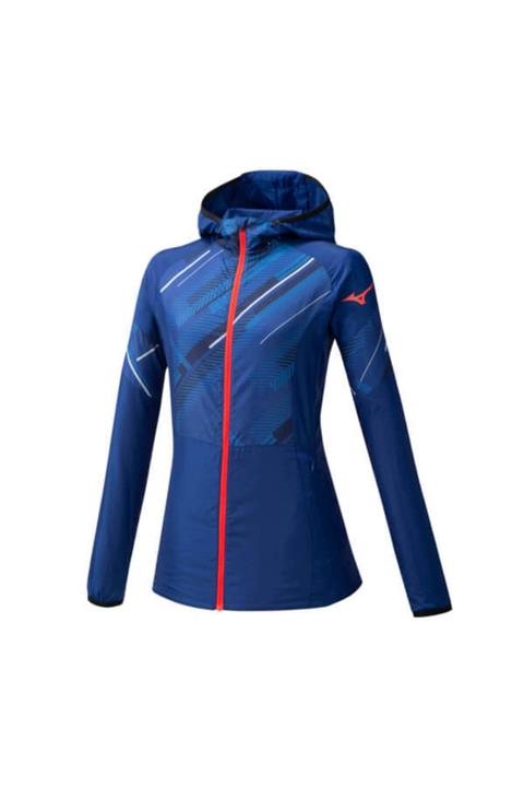 MIZUNO Printed Jacket Kadın Yağmurluk Mavi/desenli