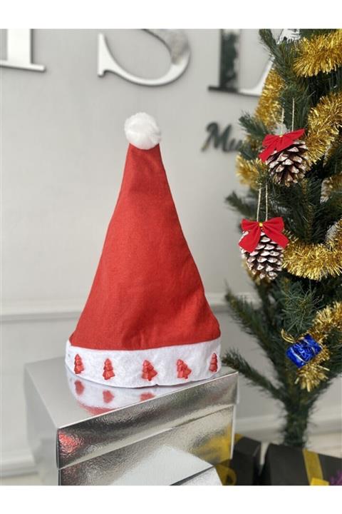 Partiyeri Yılbaşı Şapkası Kırmızı Işıklı Noel Baba Şapkası