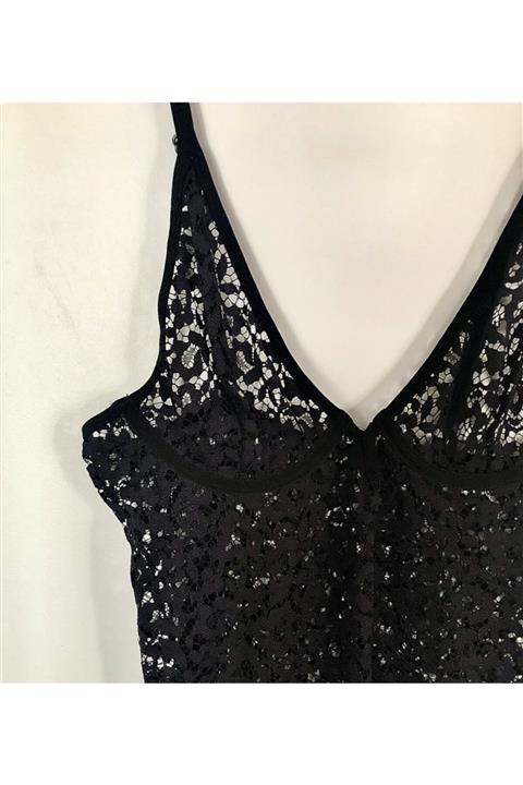 NUNELL Siyah Full Dantel Gecelik