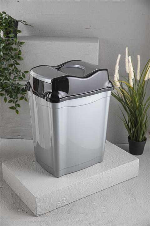 Doreline 16 Lt Gri Girdap Kapaklı Çöp Kovasi