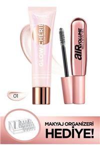 L'Oreal Paris Air Volume Mega Hacim Veren Maskara+glow Chérie Işıltı Veren Renkli Nemlendirici 01+organizer Hediye