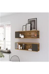 Yurudesign Voyage Duvar Rafı Kitaplık Çam 2'li Set Vg18-a