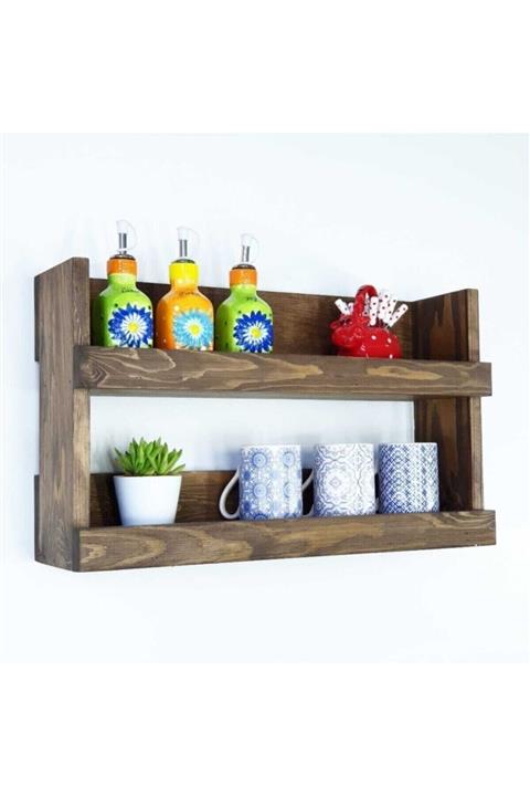 Karhome Avm Ahşap Mutfak Rafı Baharat Rafı Baharatlık