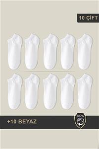 BGK Unisex Patik Çorap 10 Çift Beyaz (10 Çift)