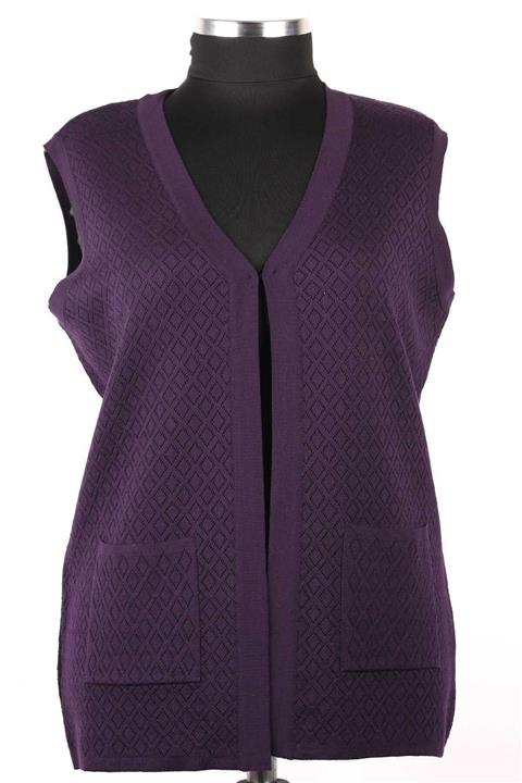 perla triko Kadın Mor Çelik Örgü Yelek
