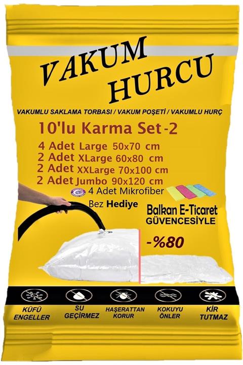 Vakum Hurcu 10'lu Karma Set-2 Vakumlu Hurç - Vakumlu Poşet -