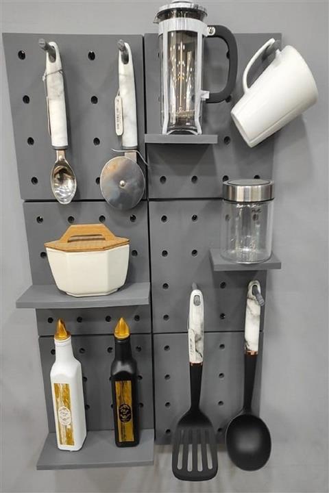 ELMADALI Banyo-Mutfak Dekoratif 6 Lı Duvar Rafı