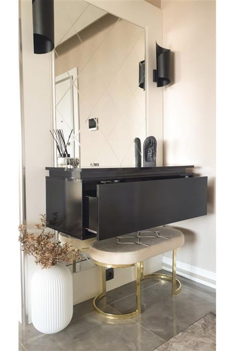 Kayı Ahşap Siyah Basmalı Çekmeceli Dresuar