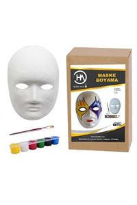 Hobialem Maske Boyama Seti, Eğitici Maske Boyama, 6 Lı Boya Maske Ve Fırça, Eğlenceli Aktivite