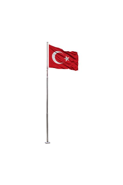PANAPOLE 11 Metre Paslanmaz Krom Içten Ip Sarma Mekanimalı Sonsuz Döner Sistemli Bayrak Direği