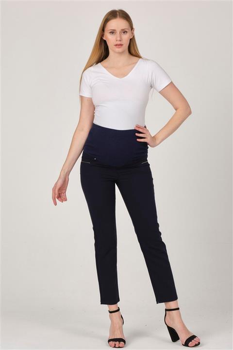 BUSA Hamile Ekose Yüksek Ribana Jarse Pantolon Lacivert