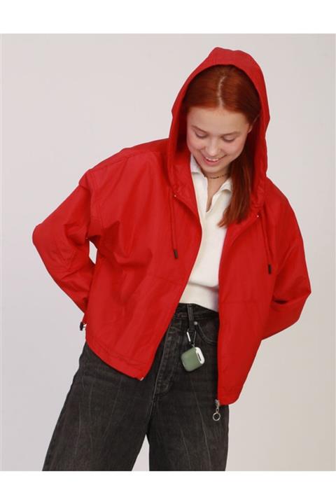 Arzen Kapüşonlu Yağmurluk 22k2001 R002 - Kırmızı