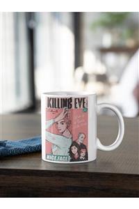 Kio Tasarım Killing Eve 6 Baskılı Kupa Beyaz Porselen Kahve Çay Yeni Yıl Yılbaşı Hediyesi Mug