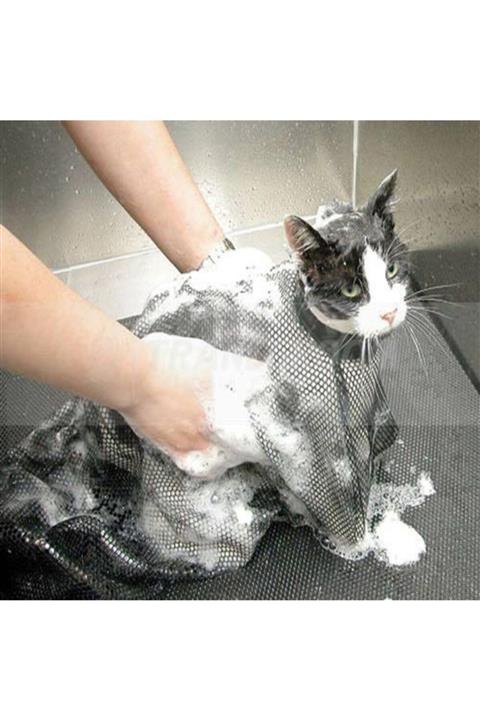 Ankaflex Kedi Köpek Yıkama Tırnak Kesme Filesi Torbası Evcil Hayvan Bakım Filesi (siyah)