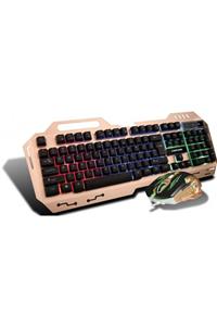 Concord Metal Kasa Oyuncu Klavye Mouse Seti - Gaming Pc Metal Işıklı Klavye Mouse Seti