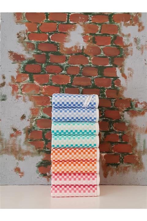 Özdilek Benton Mutfak Havlusu 8'li - Mavi Su Yeşili Mercan Pembe