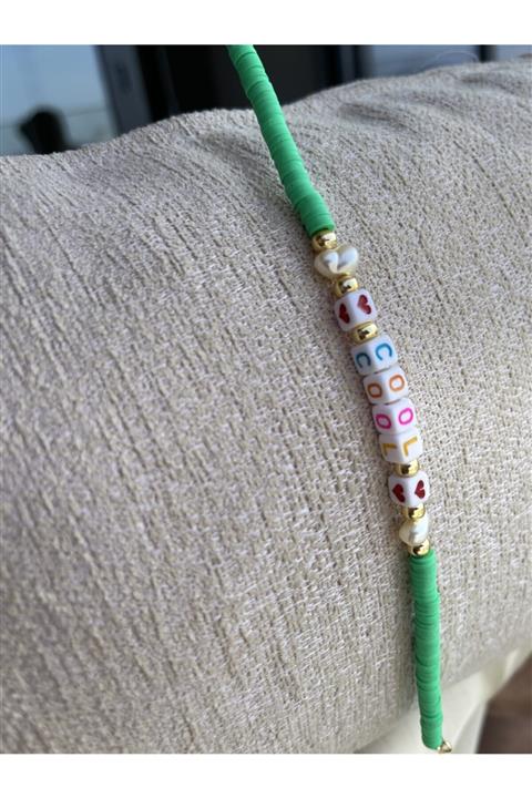 GMZ GARAGE Yeni Sezon Fimo Boncuklu Sedef Incili Yazı Tasarım Halhal