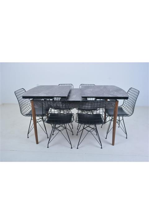 Mobildeco Gökçe 6 Kişilik Açılır Kelebek Yemek Masası Takımı