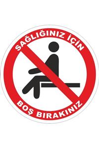 unifol Sağlığınız Için Boş Bırakınız Sosyal Mesafe Yapışkanlı Etiket / Sticker / 20cmx20cm