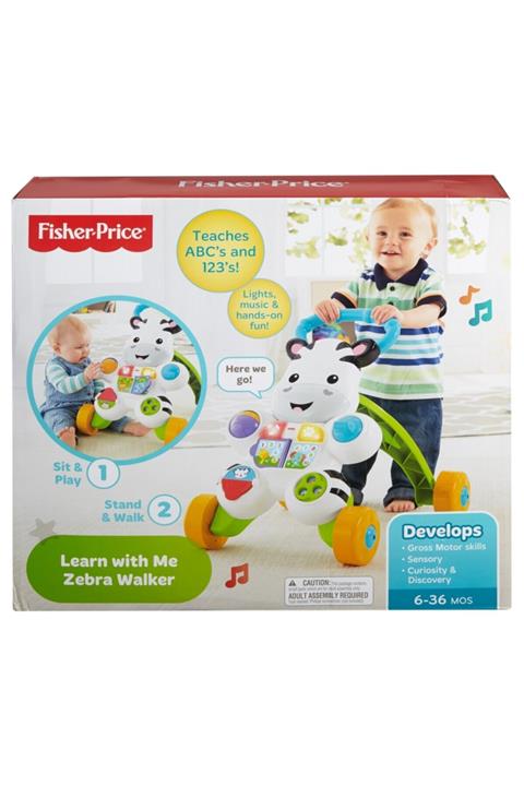 FISHER PRICE Melodili Zebra Yürüteç, Yürümeye Teşvik Edici Işıklı Ve Müzikli, Dld80