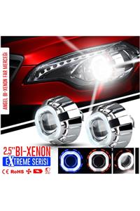 C9 Universal Kare Angel Led Bi-xenon Extreme Far Merceği Oto Hıd Projectör Sağ Sol Mercekli Lensli 2.5\