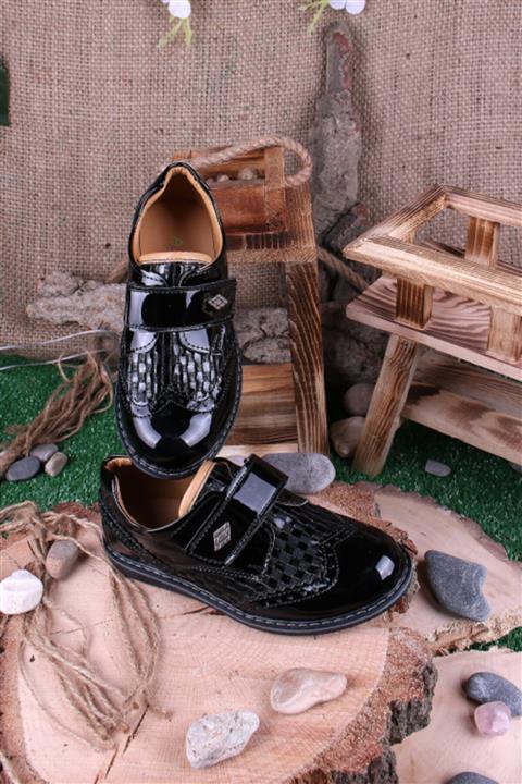 Akıllı Şirin Erkek Çocuk Siyah Rugan Ortopedik Ayakkabı