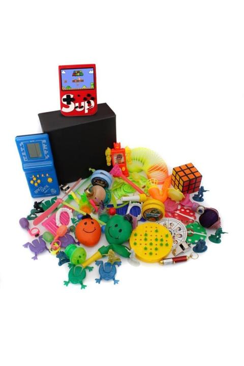 Nostaljik Lezzetler Nostaljik Bakkal Özel Mavi Tetris Ve Kırmızı Nostaljik Atari Oyuncak Kutusu
