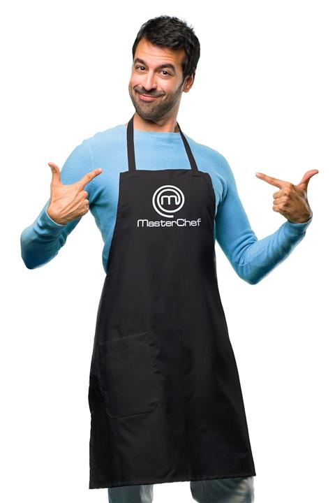 ACR Giyim Master Chef Baskılı Siyah Mutfak Önlüğü -unisex- Askılı Podye