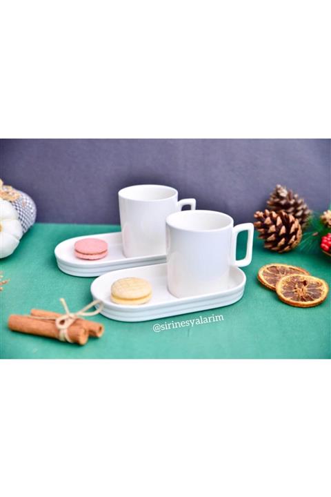 Perotti Beyaz 2 Kişilik Porselen Çay Fincan Takımı