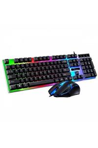 Polhammobile Kablolu Led Işıklı Oyuncu Mouse Klavye Seti Gamer Gaming Klavye Mouse Seti Ayarlanabilir Dpi