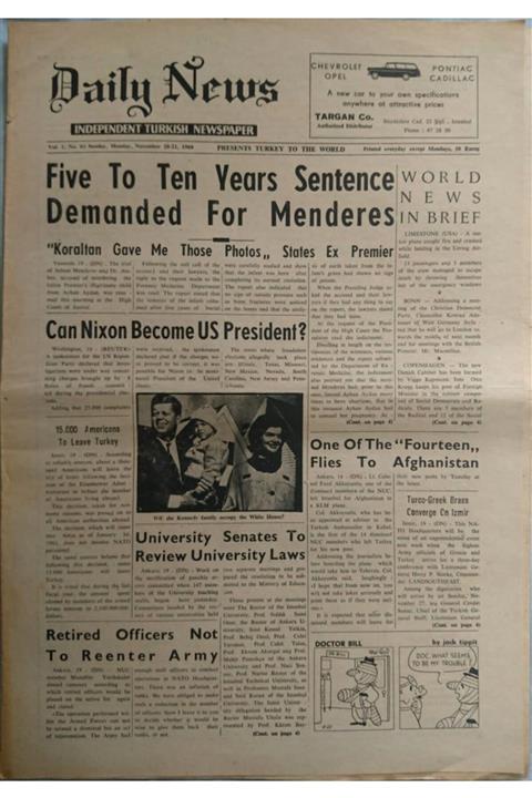 Turkish Daily News Daıly News (ingilizce) - Günlük Gazete (november 20-21, 1960